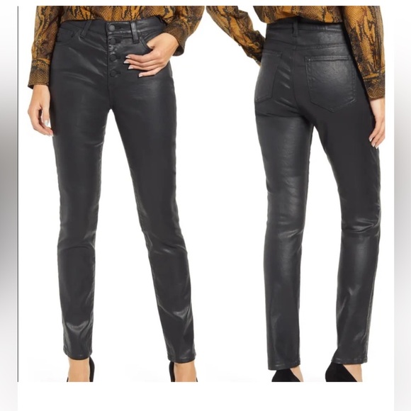 Ag Adriano Goldschmied Denim - AG Adriano Goldschmied Mari Button Up High Rise Slim Straight, Black,Women’s 29R